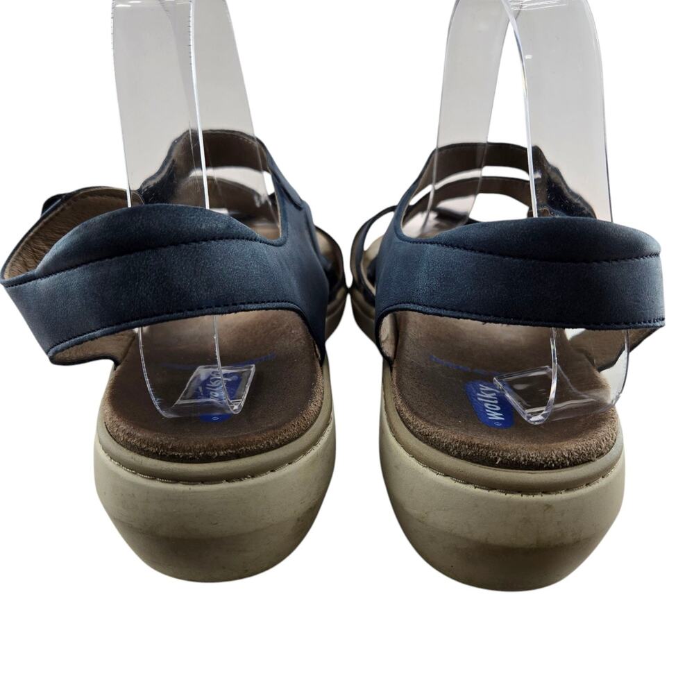 Wolky Ikiria Sandals Womens 9.5‎ 41 Blue Leather Slingback Adjustable Walking - Picture 6 of 11